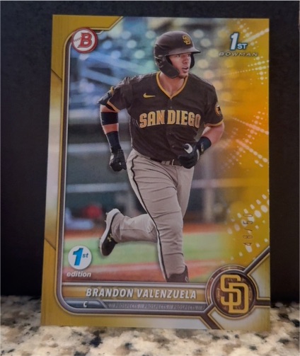 2022 Bowman 1st Edition #BP-28 Brandon Valenzuela — front