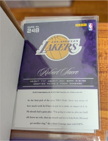 2012 Panini #248 Robert Sacre — front