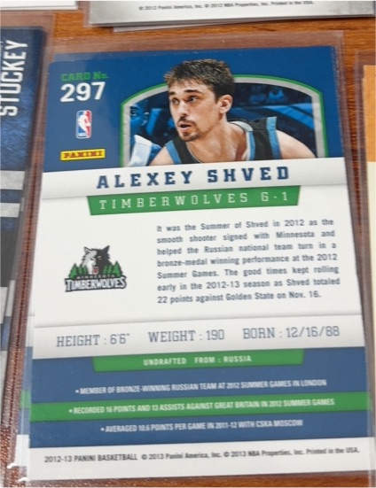 2012-13 Panini #297 Alexey Shved — front