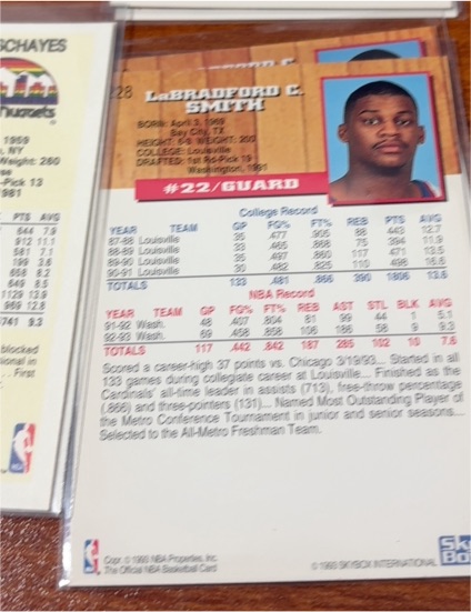 1992 Skybox NBA Hoops #228 LaBradford Smith — front