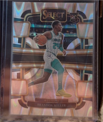2023-24 Panini Select #80 Brandon Miller Rookie Concourse Silver Prizm Hornets — front