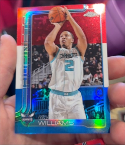 2025-26 Topps Chrome #65 Grant Williams Red White and Blue Refractor — front