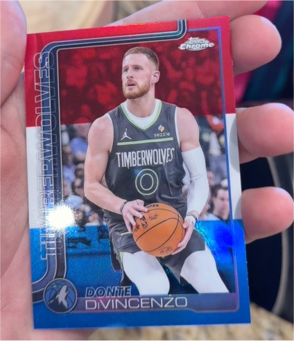2025-26 Topps Chrome #145 Donte DiVincenzo Red White & Blue — front