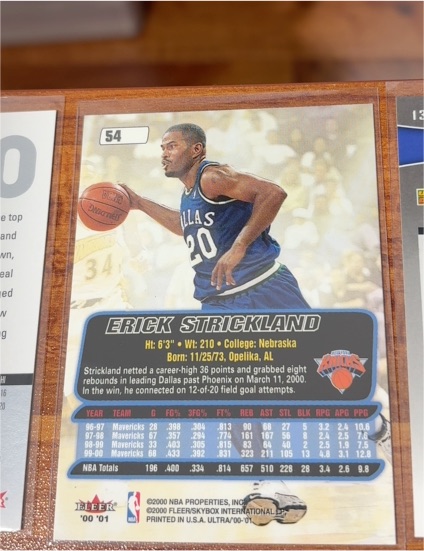 2000-01 Fleer Ultra #54 Erick Strickland — front