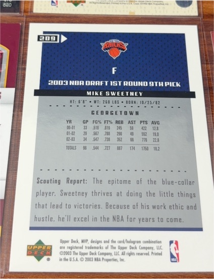 2003 Upper Deck #209 Mike Sweetney — front