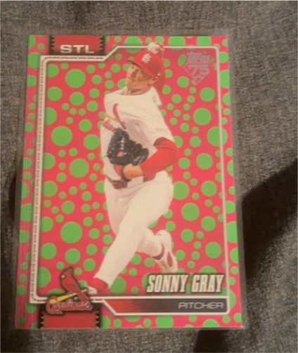 2026 Topps Series 1 #40 Sonny Gray Easter Polka Dots Green Pink Cardinals — front