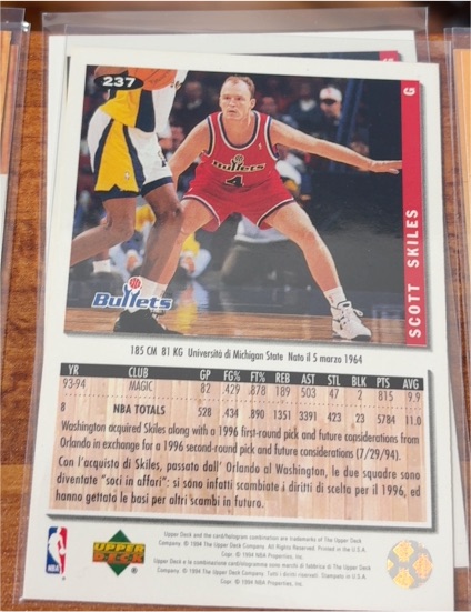 1994-95 Collector's Choice #237 Scott Skiles — front