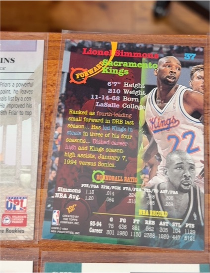 1994-95 Topps Stadium Club #37 Lionel Simmons — front