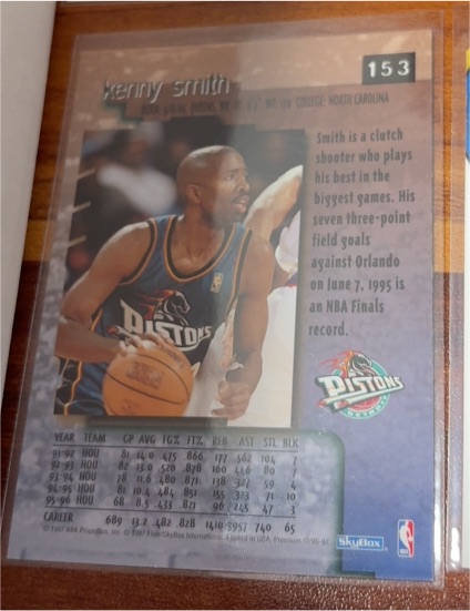1996-97 SkyBox Premium #153 Kenny Smith Detroit Pistons — front