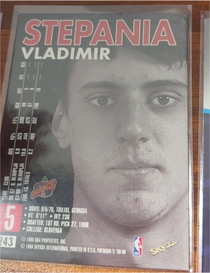 1999 Skybox Premium #243 Vladimir Stepania — front