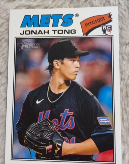 2026 Topps Heritage #137 Jonah Tong Rookie New York Mets RC — front