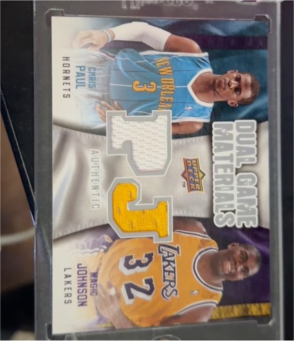 2009-10 Upper Deck Dual Game Materials #DG-JP Chris Paul / Magic Johnson — front