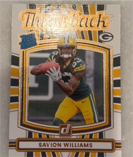 2025 Panini Donruss Throwback Rated Rookie #43 Savion Williams — front