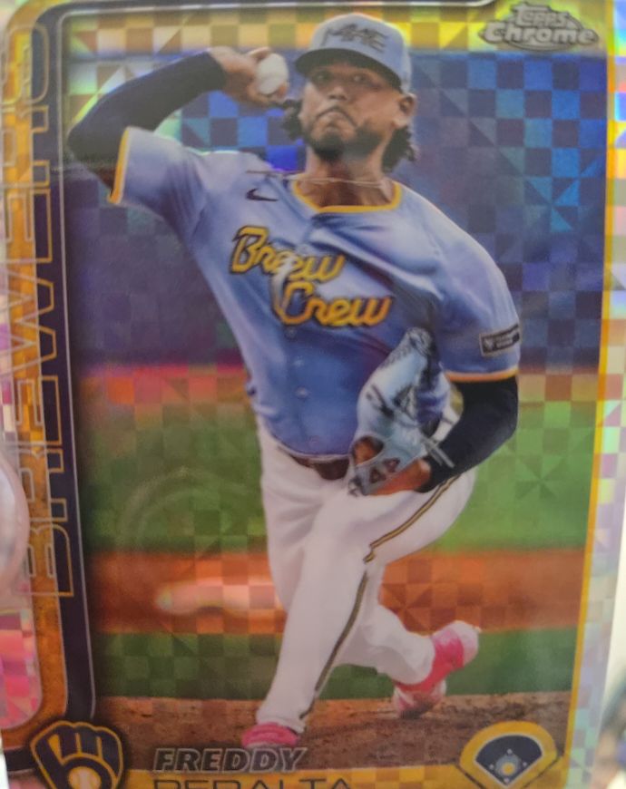 2025 Topps Chrome #95 Freddy Peralta X-Fractor — front