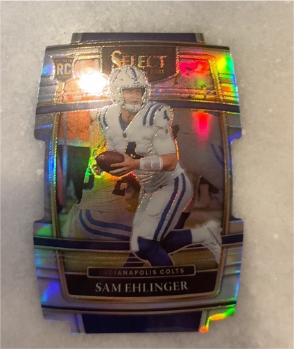 2021 Panini Select #98 Sam Ehlinger Concourse Silver Prizm Die-Cut Rookie Card — front