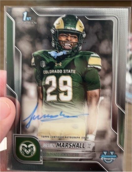2025 Bowman University Chrome #BCA-JMA Justin Marshall — front