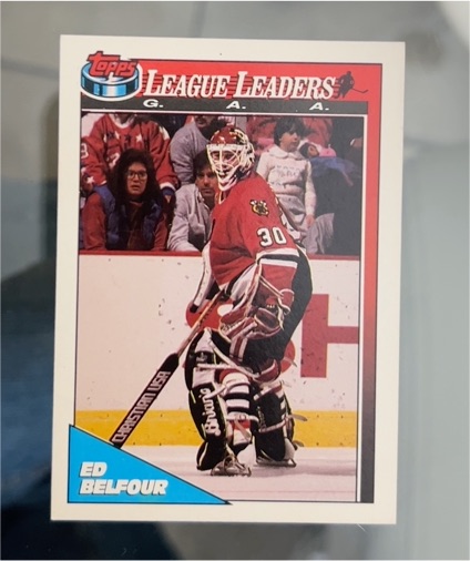 1991-92 Topps #425 Ed Belfour League Leaders — front