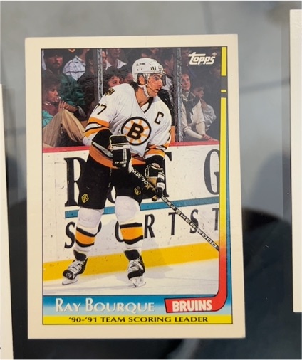 1991-92 Topps #19 Ray Bourque Team Scoring Leaders Boston Bruins — front