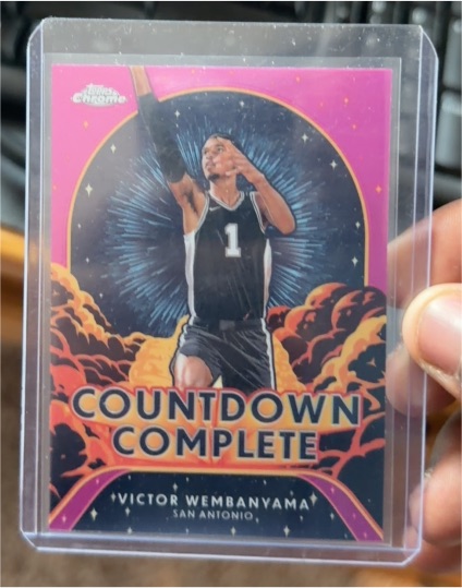 2024-25 Topps Chrome #CC-1 Victor Wembanyama Countdown Complete Pink Parallel — front