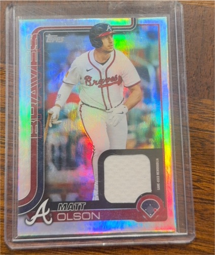 2025 Topps Series 1 #145 Matt Olson Real One Relic Rainbow Foil — front