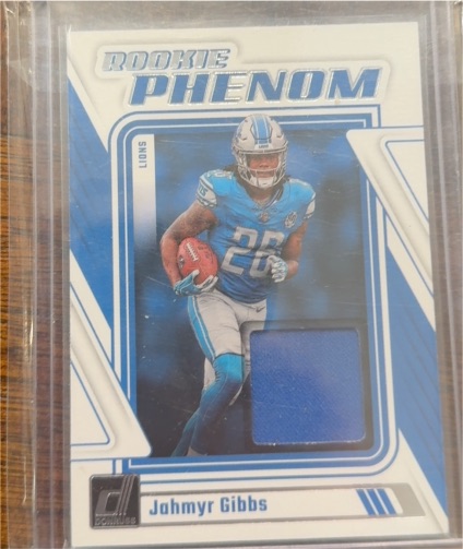 2023 Donruss Rookie Phenom Jerseys #RPJ-JGIB Jahmyr Gibbs — front