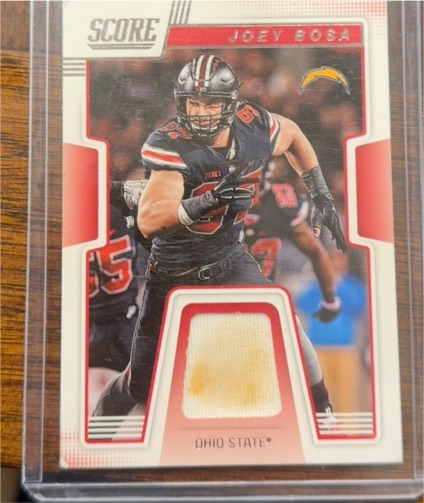 2019 Panini Score Collegiate Jerseys #CJ-11 Joey Bosa — front