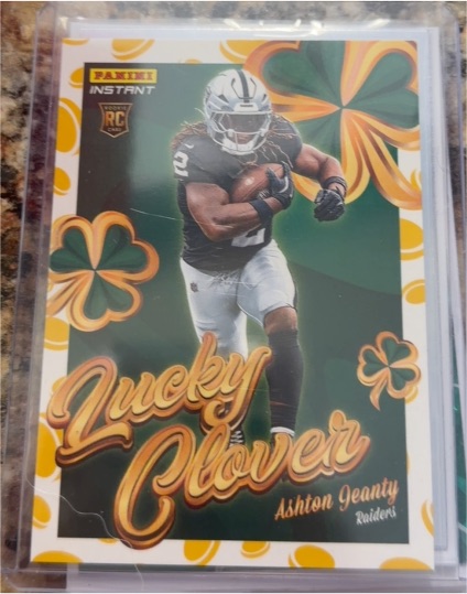 2025 Panini Instant #12 Ashton Jeanty Lucky Clover Rookie Card — front