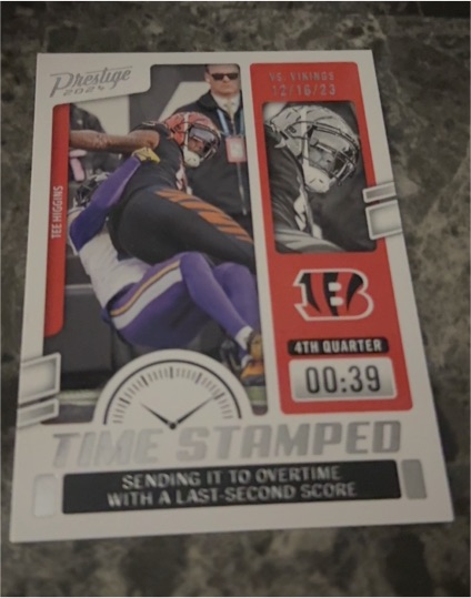 2024 Panini Prestige Time Stamped #TS-THS Tee Higgins — front