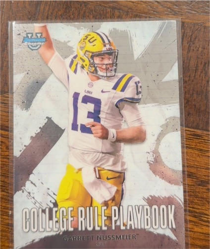 2025 Bowman University Chrome #CRP-8 Garrett Nussmeier College Rule Playbook — front