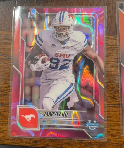 2025 Bowman University Chrome #153 RJ Maryland Pink Lava Refractor — front
