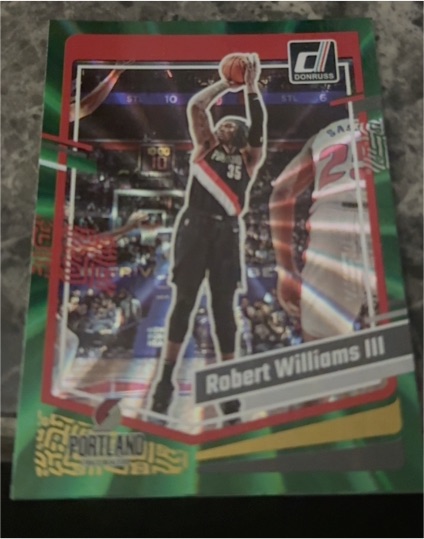 2023-24 Donruss #81 Robert Williams III Green Laser Holo Portland Trail Blazers — front