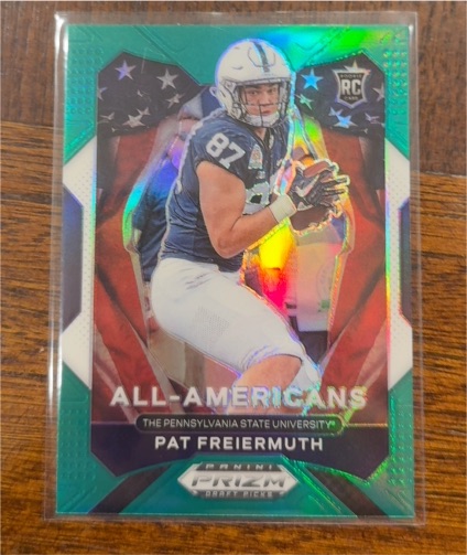 2021 Panini Prizm Draft Picks #184 Pat Freiermuth All-Americans Green Prizm RC — front