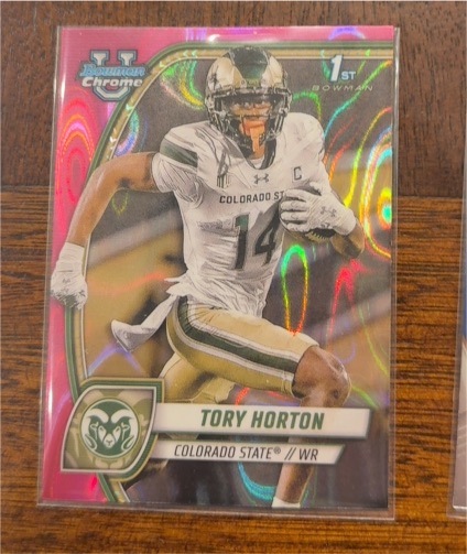 2024 Bowman Chrome University #174 Tory Horton Pink Lava Refractor — front