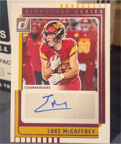 2025 Donruss #SS-LMY Luke McCaffrey Signature Series Auto — front