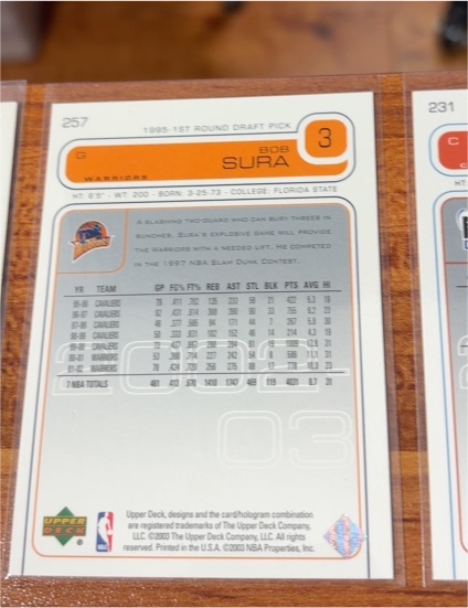 1995 Upper Deck #257 Bob Sura — front