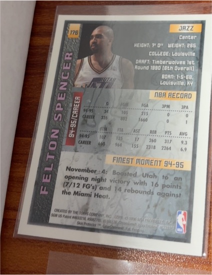 1993-94 Fleer #390 Felton Spencer — front