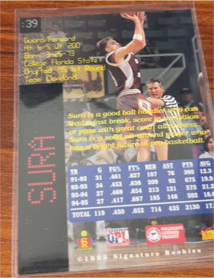 1995 Classic Rookies #39 Sura — front
