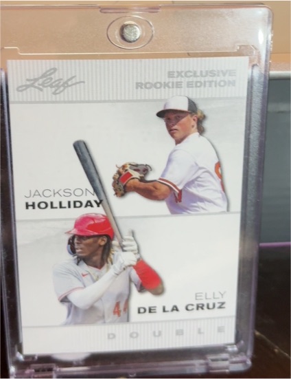 2023 Leaf Exclusive Rookie Edition #ERE-01 Jackson Holliday Elly De La Cruz — front