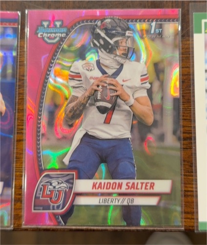 2024 Bowman University Chrome #111 Kaidon Salter Pink Lava Refractor — front