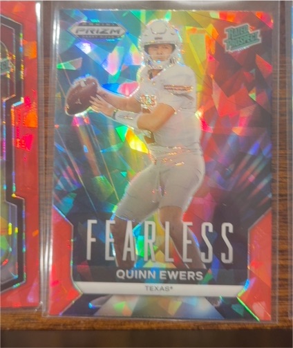2024 Panini Prizm Draft Picks #F-QE Quinn Ewers Fearless Red Ice — front