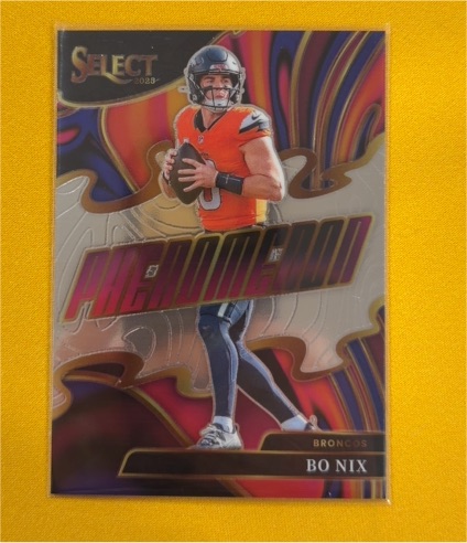 2025 Panini Select #8 Bo Nix Phenomenon Silver Prizm — front