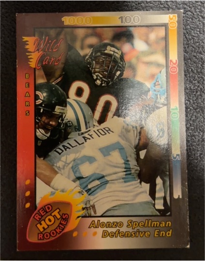 1992 Wild Card #29 Alonzo Spellman Red Hot Rookies — front