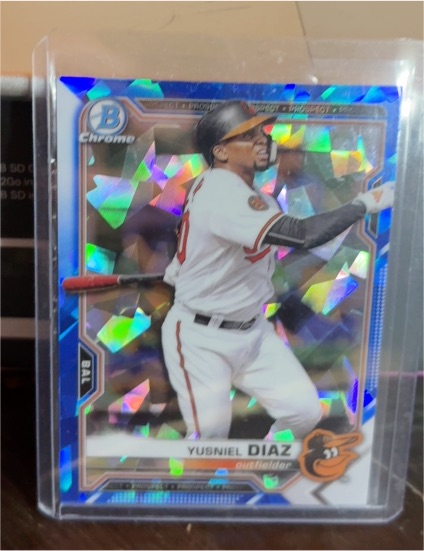 2021 Bowman Chrome Sapphire #BCP-76 Yusniel Diaz — front