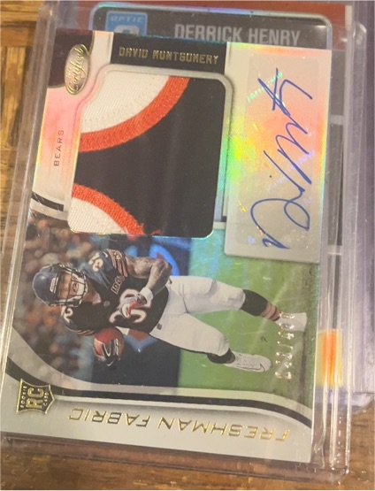 2019 Panini Certified #217 David Montgomery Freshman Fabric Rookie Patch Auto — front