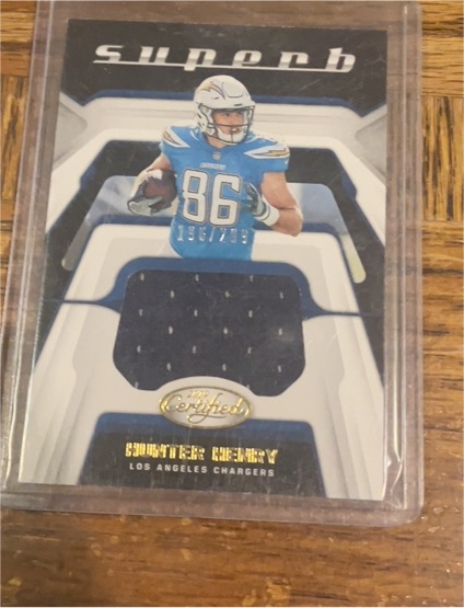 2019 Panini Certified Superb Swatches #SU-HH Hunter Henry — front