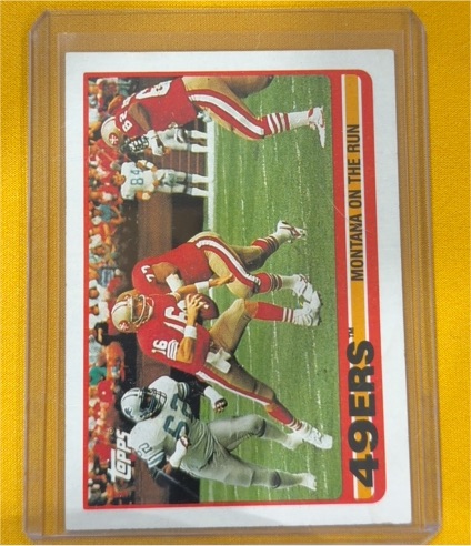 1989 Topps #6 Joe Montana Montana On The Run — front