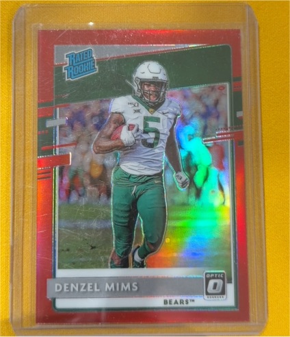 2020 Donruss Optic #11 Denzel Mims Rated Rookie Red Parallel — front