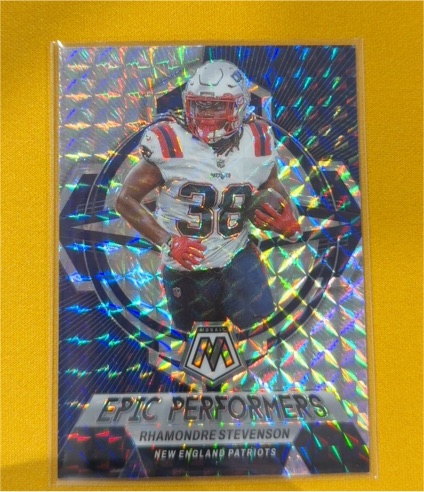 2023 Panini Mosaic #EP-RS Rhamondre Stevenson Epic Performers Prizm — front