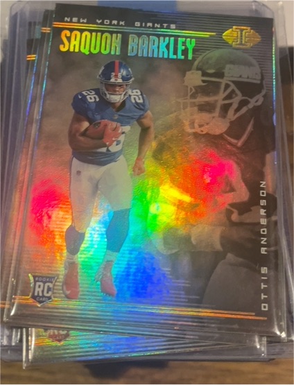 2018 Panini Illusions #38 Saquon Barkley / Ottis Anderson — front