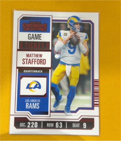 2023 Panini Contenders #62 Matthew Stafford Game Ticket Red — front